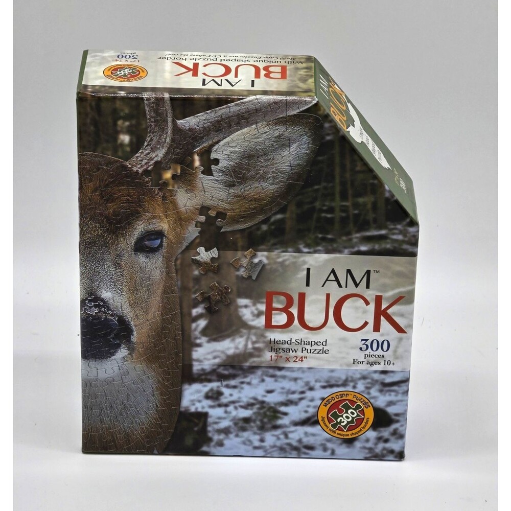 Madd Capp I AM BUCK Head-Shaped Animal Jigsaw Puzzle 300 Piece Cardboard